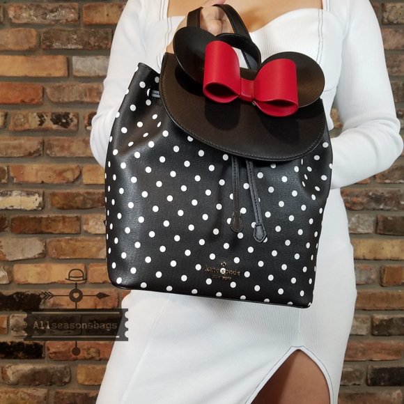 Authentic Disney x kate spade minnie mouse backpack Novelty Bag Purse Black - Picture 7 of 7